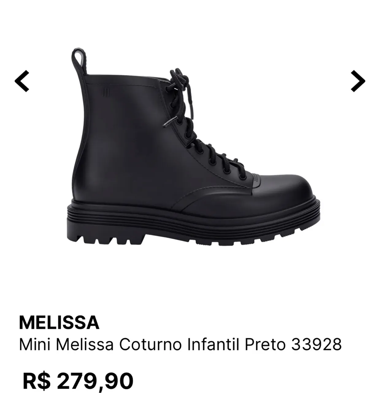 Bota coturno infantil Melissa original