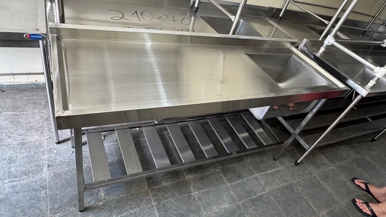 Pia industrial de inox 1,80 x 0,60 - Foto 3