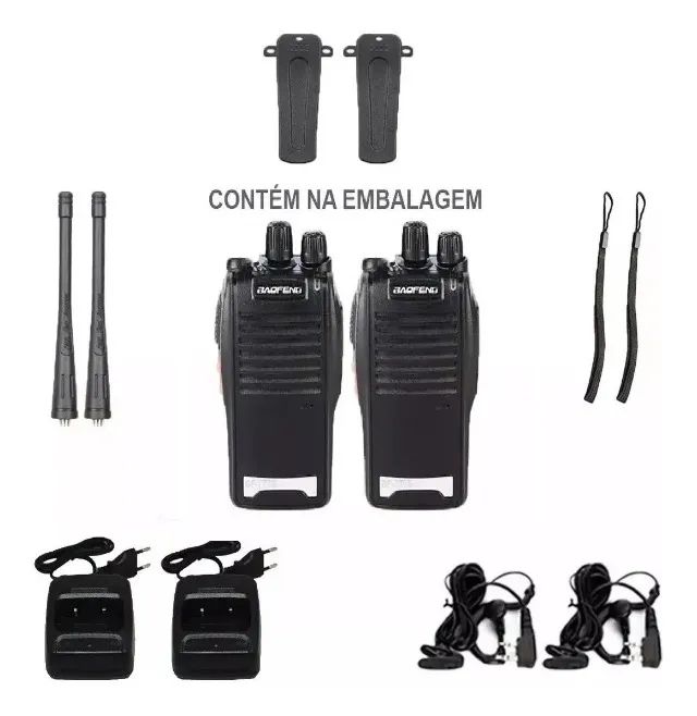 Kit 2 Radio Comunicador Walk Talk Baofeng Bf Com Fone De Ouvido BF-777 - Foto 3