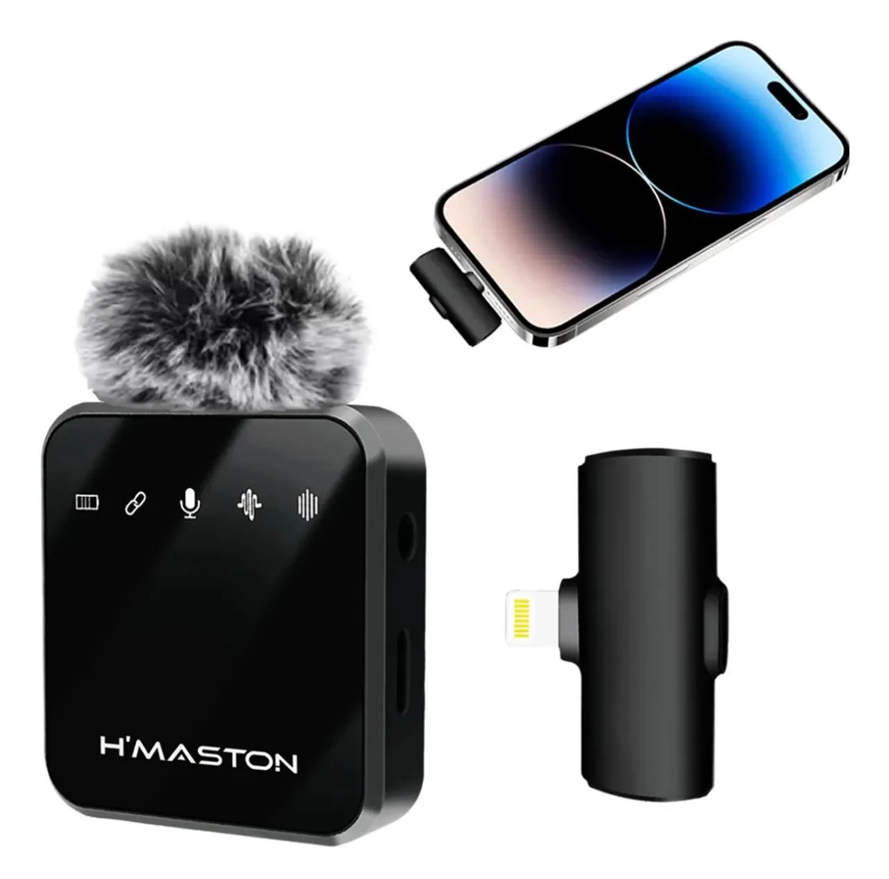 Microfone sem fio H'MASTON para IPhone até 14