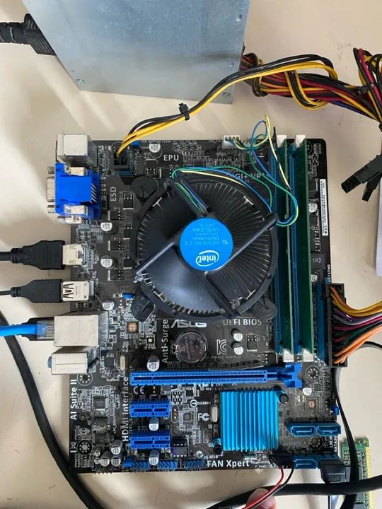 Kit placa mãe + processador + memória 