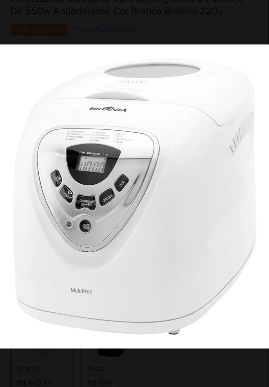 Panificadora Britânia MultiPane 550W Branca 220V