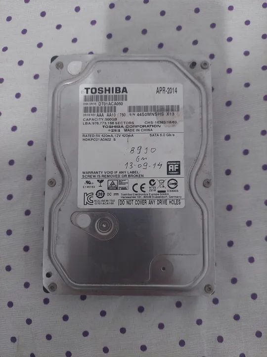 HD Toshiba 500GB SATA 6.0Gb/s
