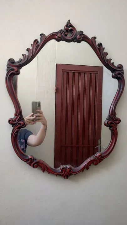 Espelho de Parede Decorativo em Madeira