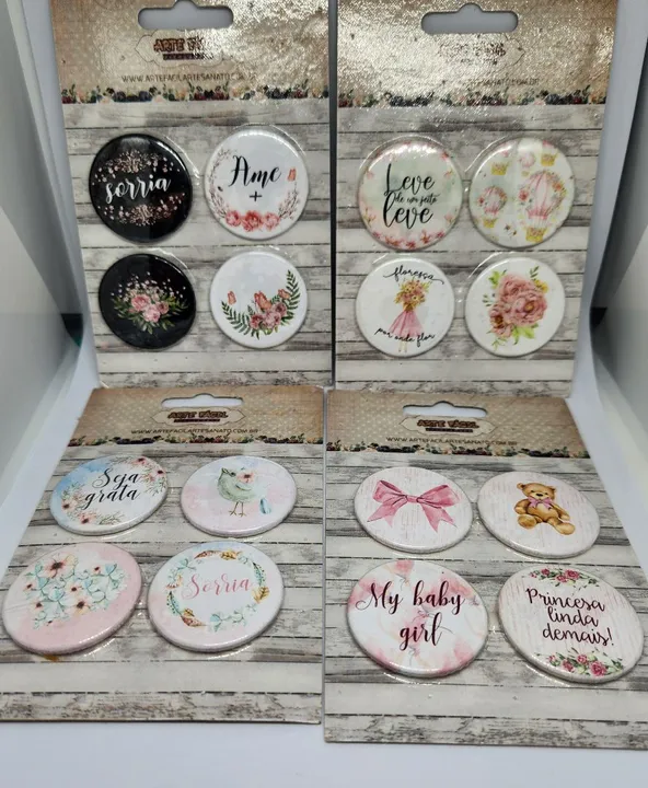 Kit com 12 cartelas de Aplique botton Arte Fácil -Diversos Modelos