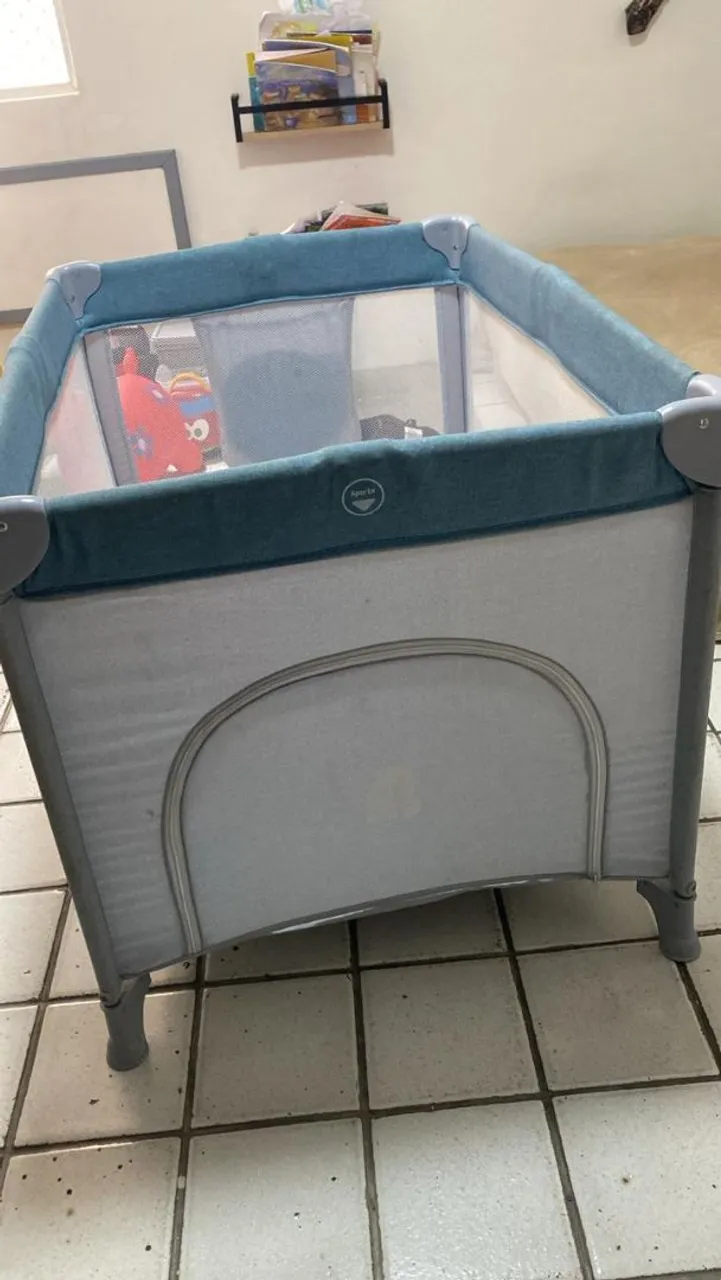 Berço Portátil Azul - Conforto e Segurança para seu Bebê
