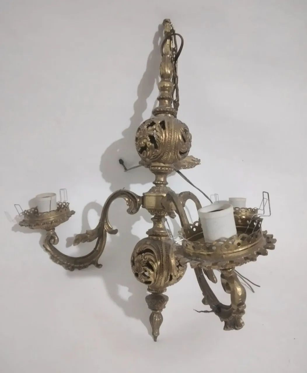 Raro Lustre de Bronze Antigo anos 70