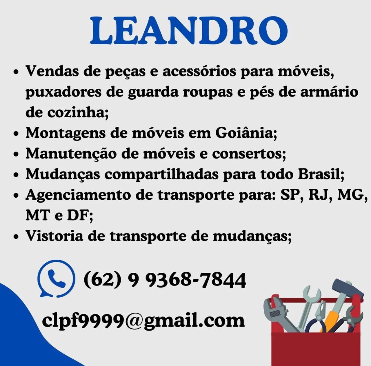 Leandro montagens de móveis em Goiânia 