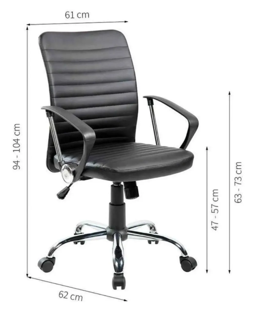 Cadeira Presidente Escritório Giratória Fox Office C161W - Preto