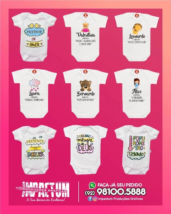 Body Infantil Sublimático Personalizado - R$ 35,00  - Foto 2