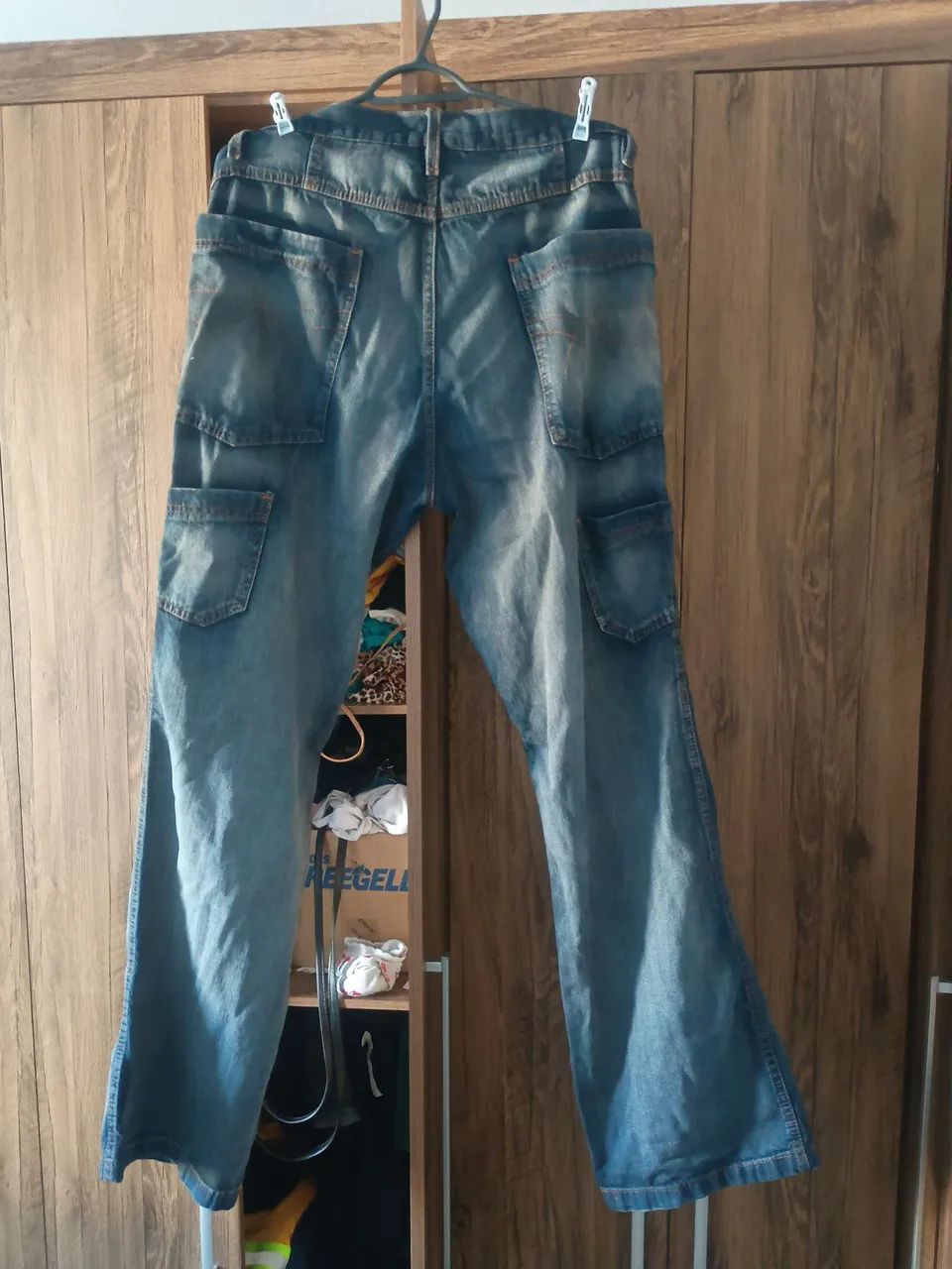 Calça Jeans Masculina cinza larga - Foto 2