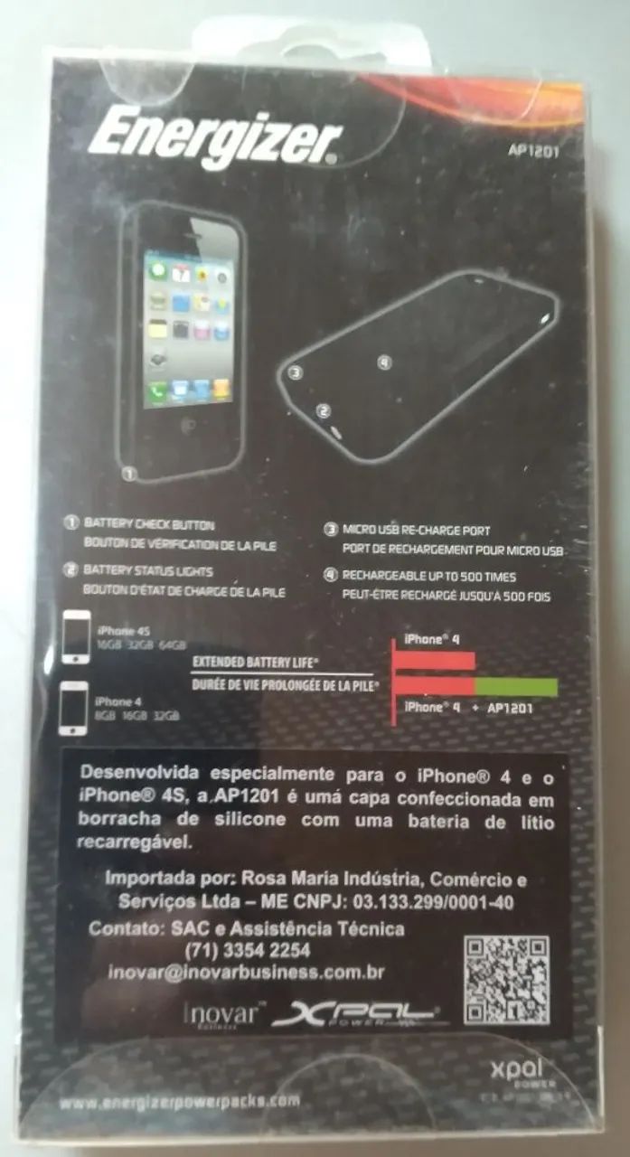 Capa Recarregadora Energizer AP1201 - iPhone 4 e 4S- - Foto 2