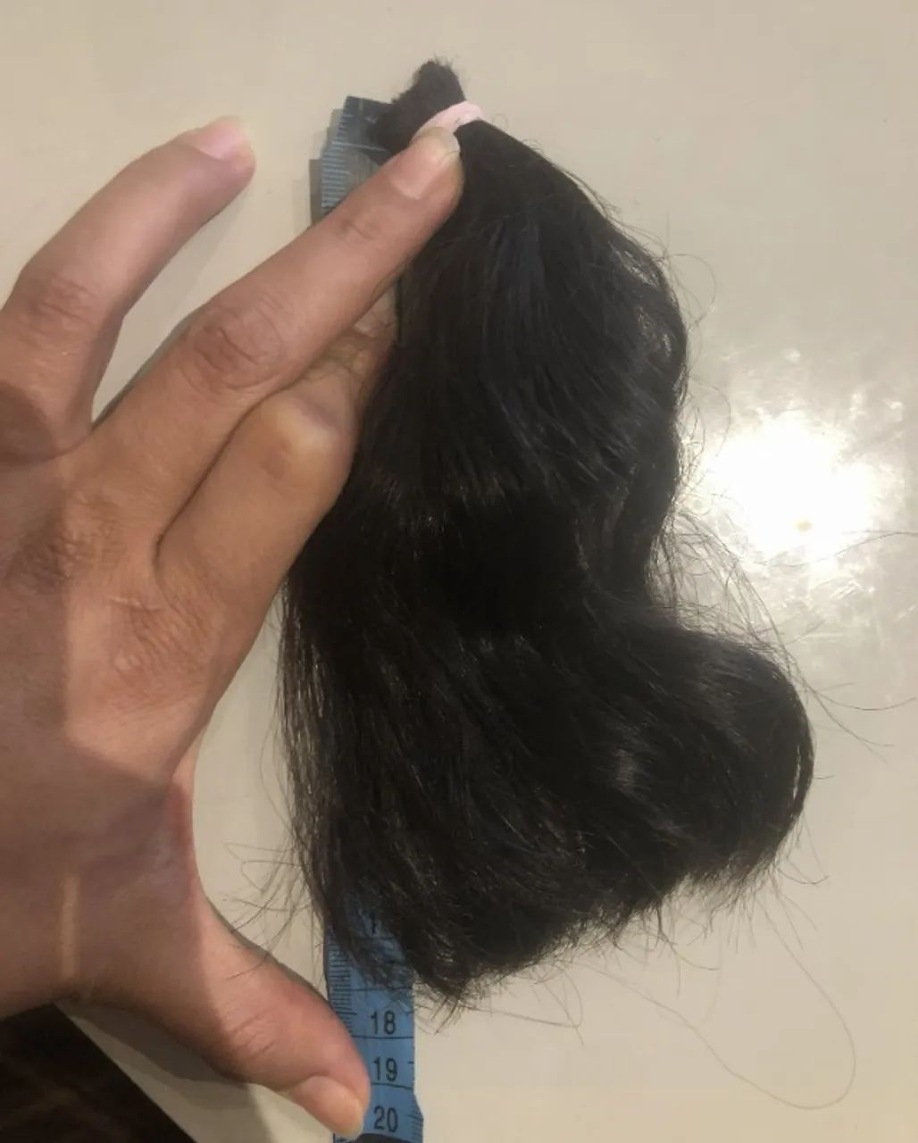 mecha de cabelo natural 18 cm liso ondulado - Foto 2