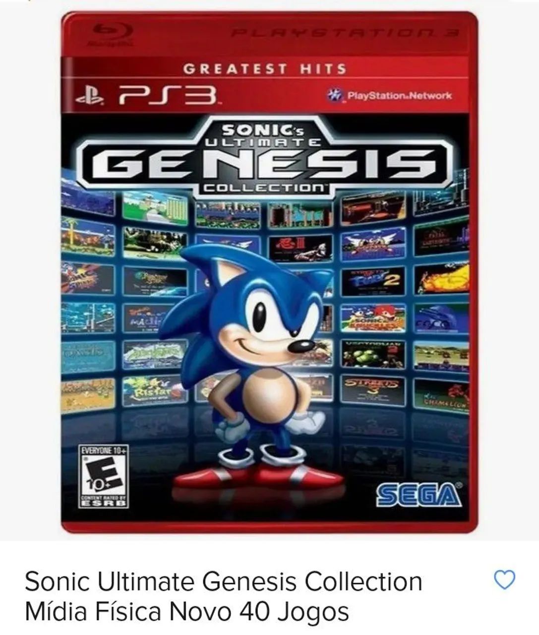 Sonic ultimate genesis colection 40 jogos