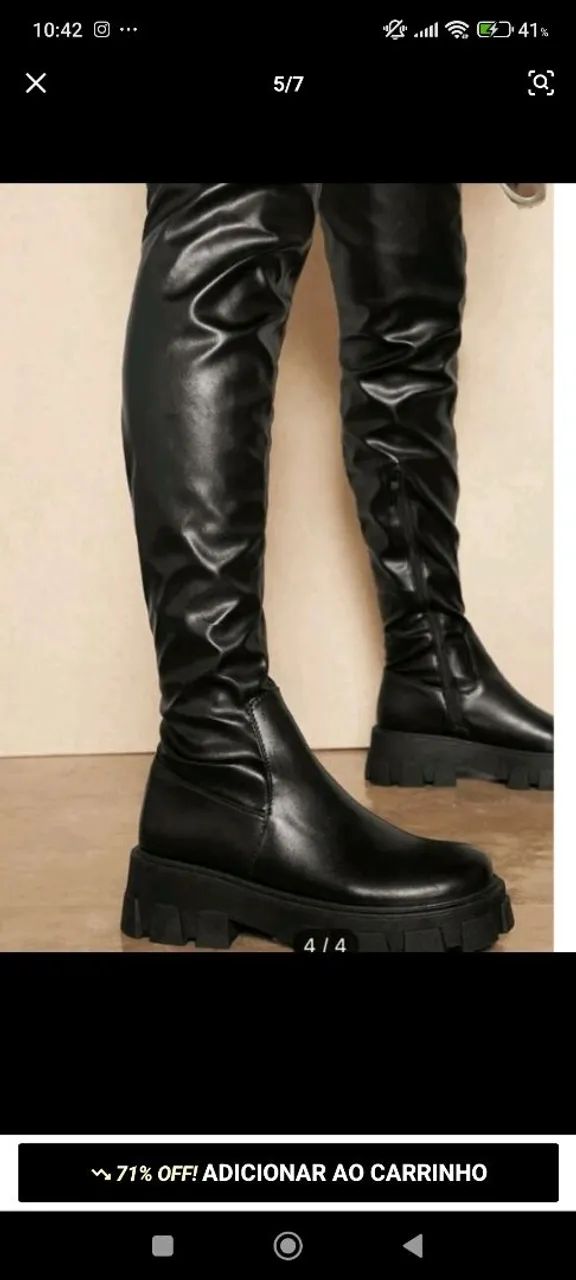 Botas Over the Knee de Couro - Foto 2