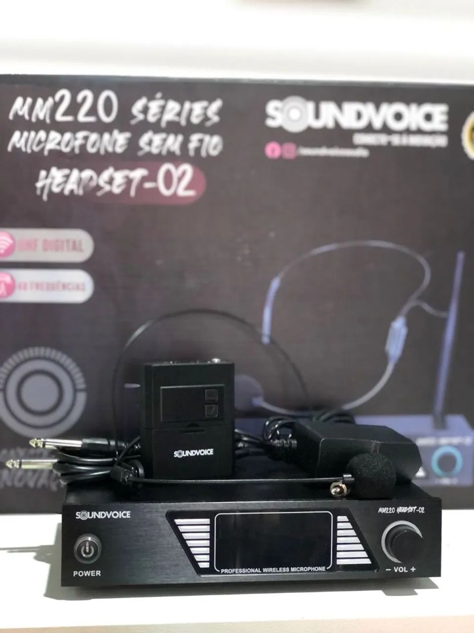 Microfone headset sem fio profissional 65082227431043123