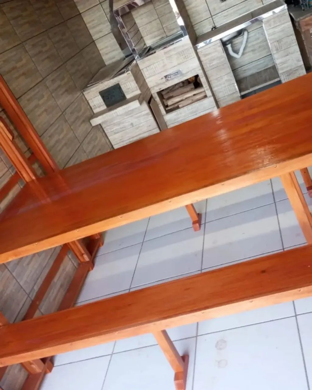 Mesa de Parede Dobrável de Madeira - Foto 4