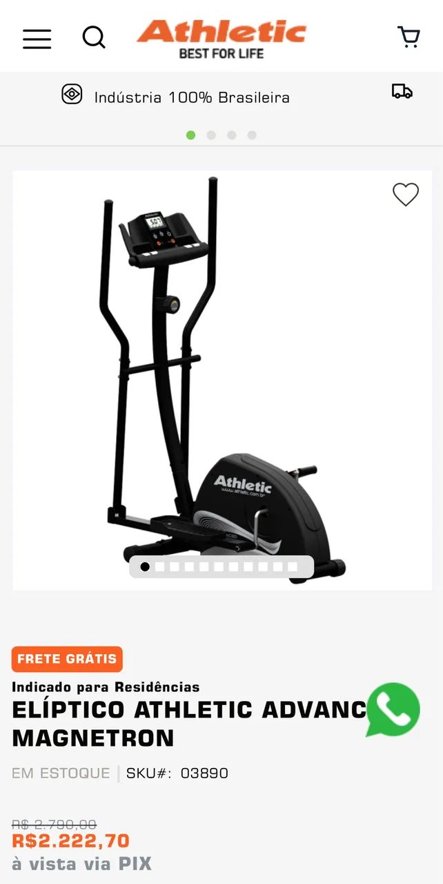 Elíptico athletic advanced magnetron 