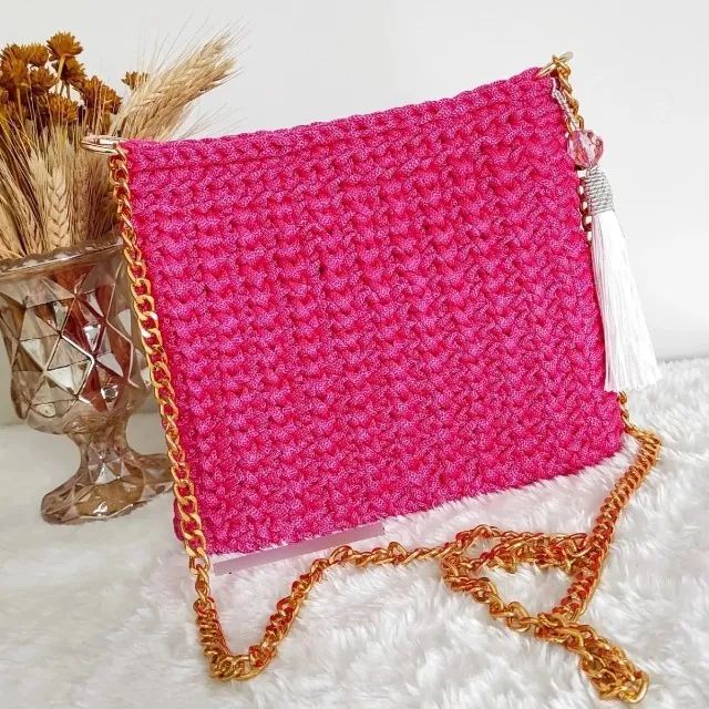 Bolsa Feminina Transversal Bolsa De Crochê - Foto 2