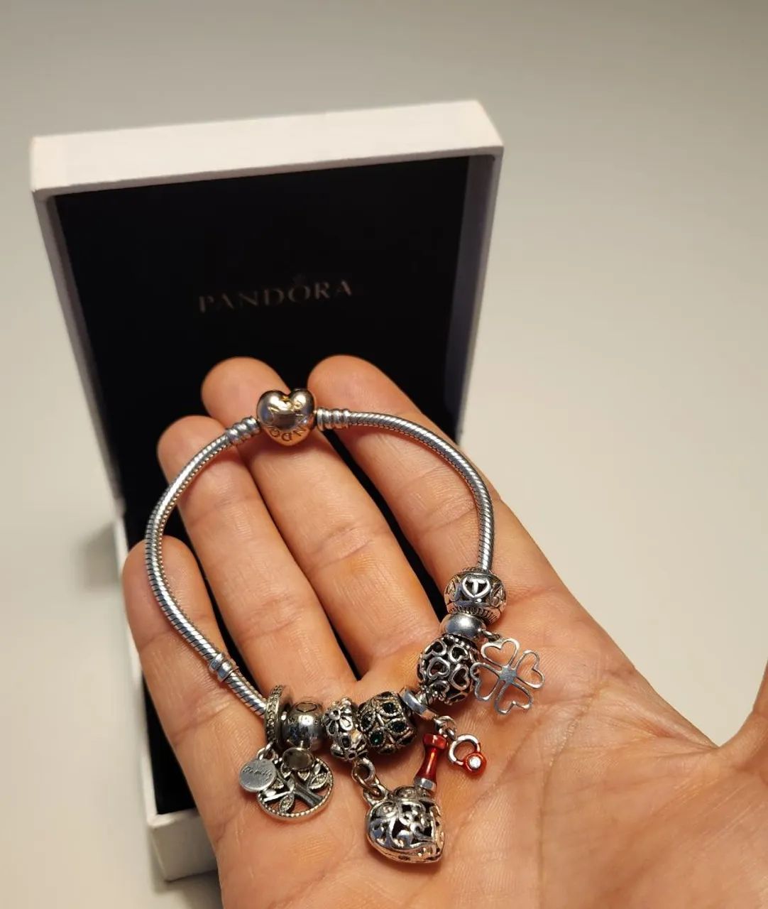 Bracelete Pandora com berloques - Foto 4
