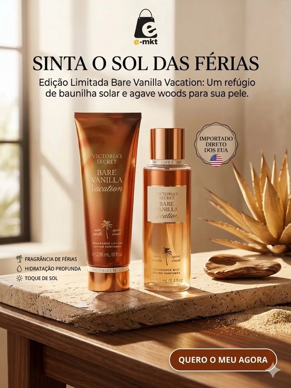 Kit Victoria Secrets - Bare Vanilla (Hidra.+ Bodysplash)