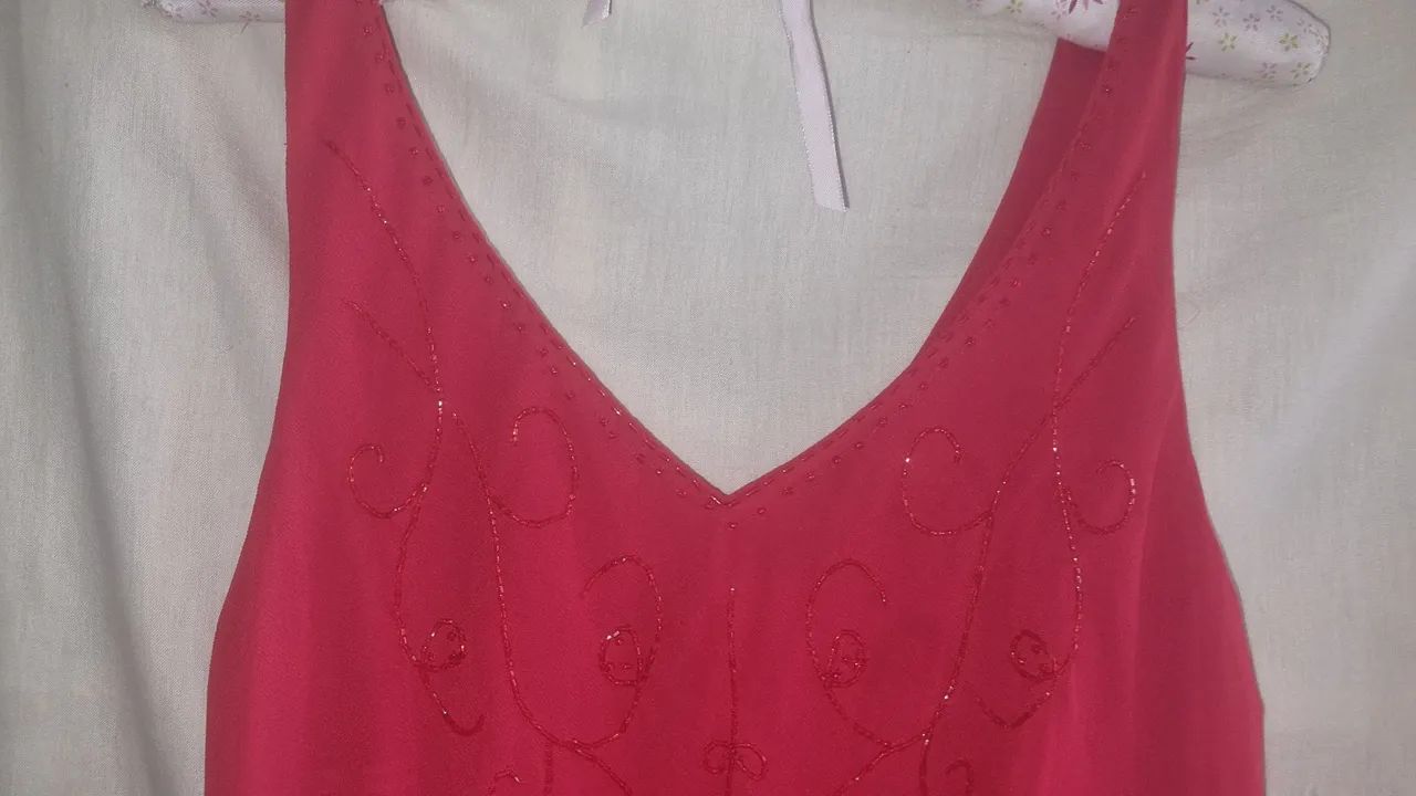Vestido vermelho de crepe GG 