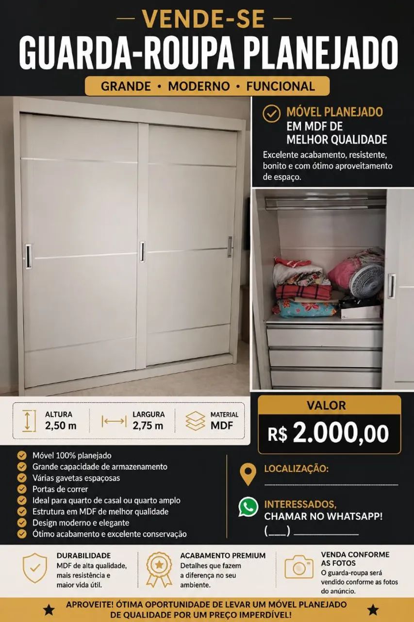 Roupeiro planejado 