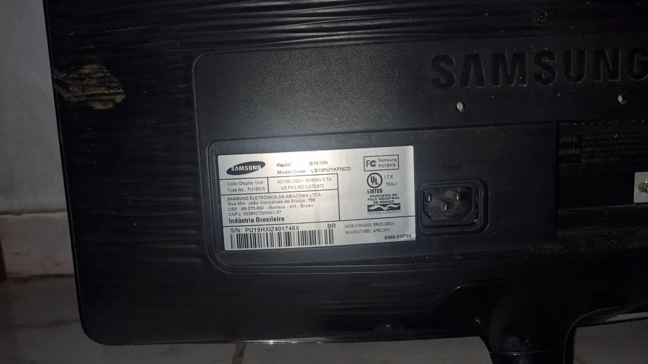 Monitor sansung 19 polegadas (liga porém não dá imagem, peças a retirada) - Foto 3