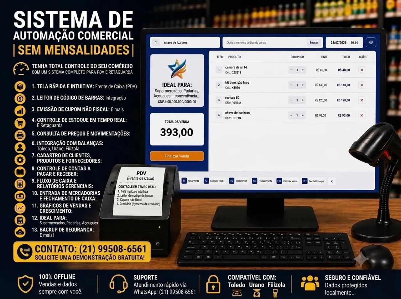 Sistema PDV sem Mensalidade.