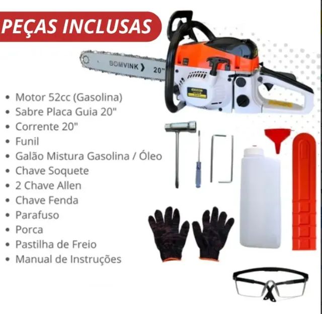 Motoserra Gasolina Profissional 20 Polegadas 52cc noo lacrado - Foto 3