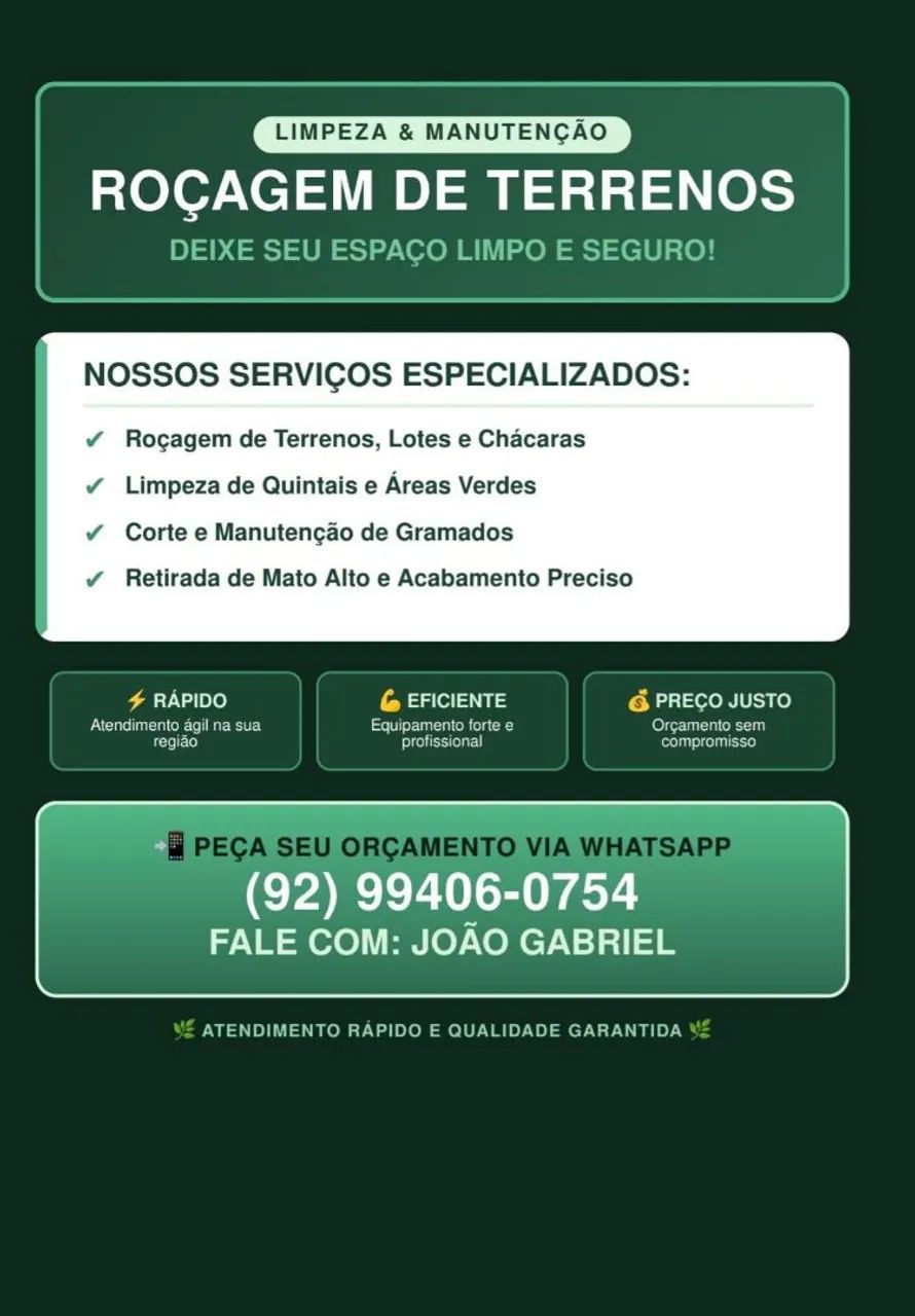 Trabalho com limpeza de terreno 