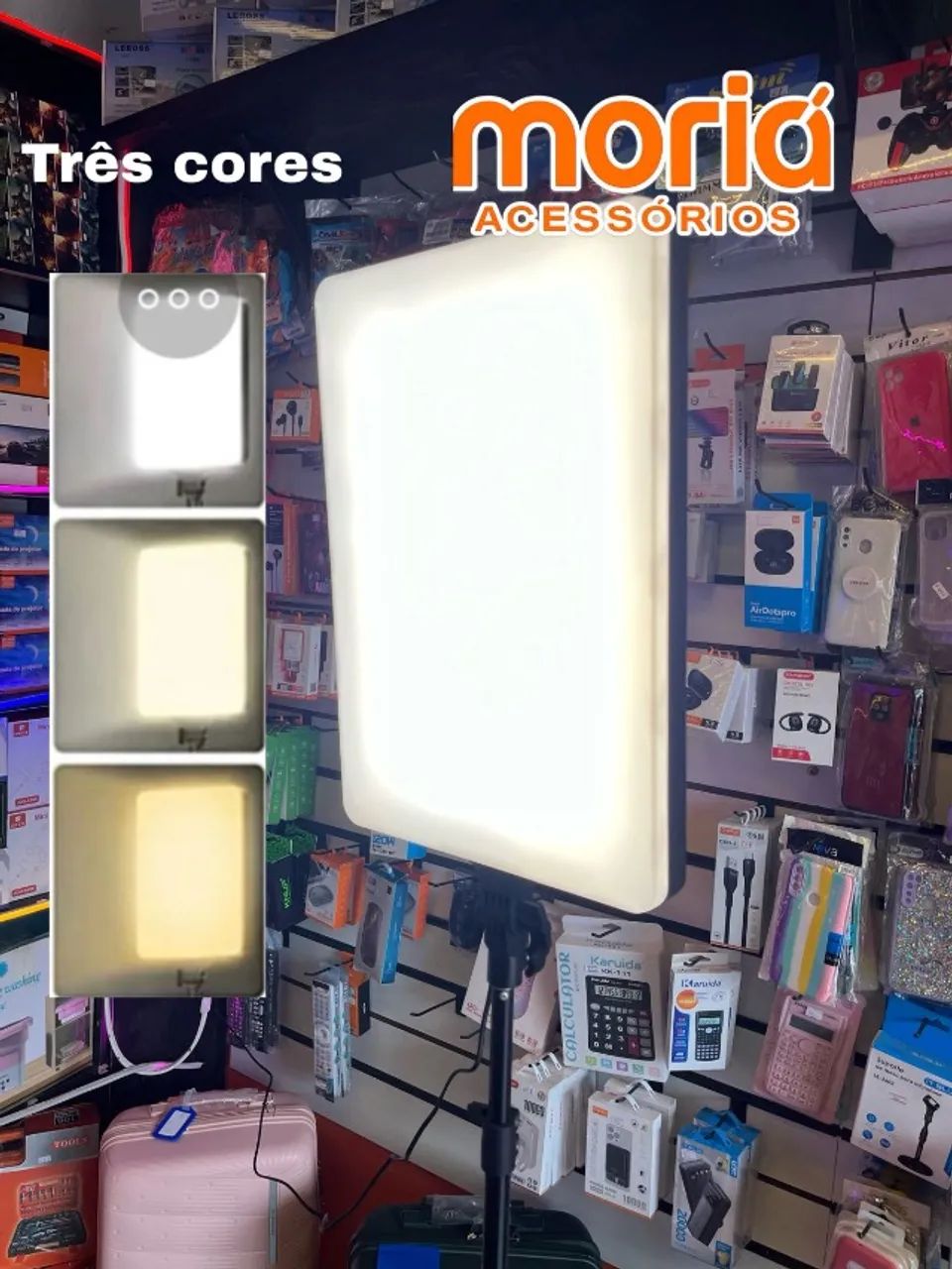 Ring Light Profissional Vertical Grande 19pol 40cm com Tripe de 2,10m, e controle 70W - Foto 4