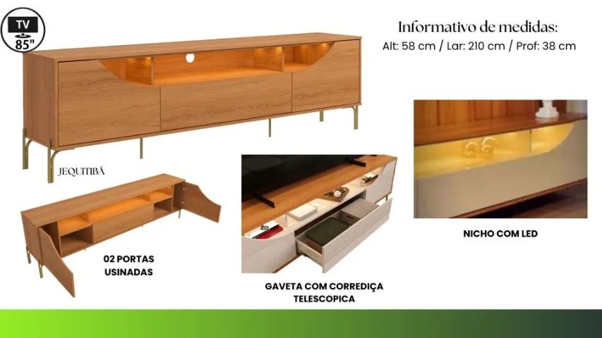 Rack para TV até 65 polegadas 