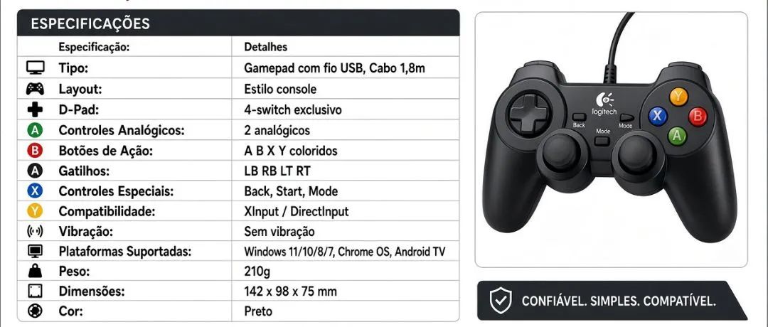 Logitech Gamepad F310 - Foto 4