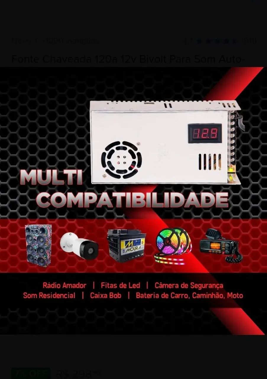 Fonte 12v/120 amperes  - Foto 3