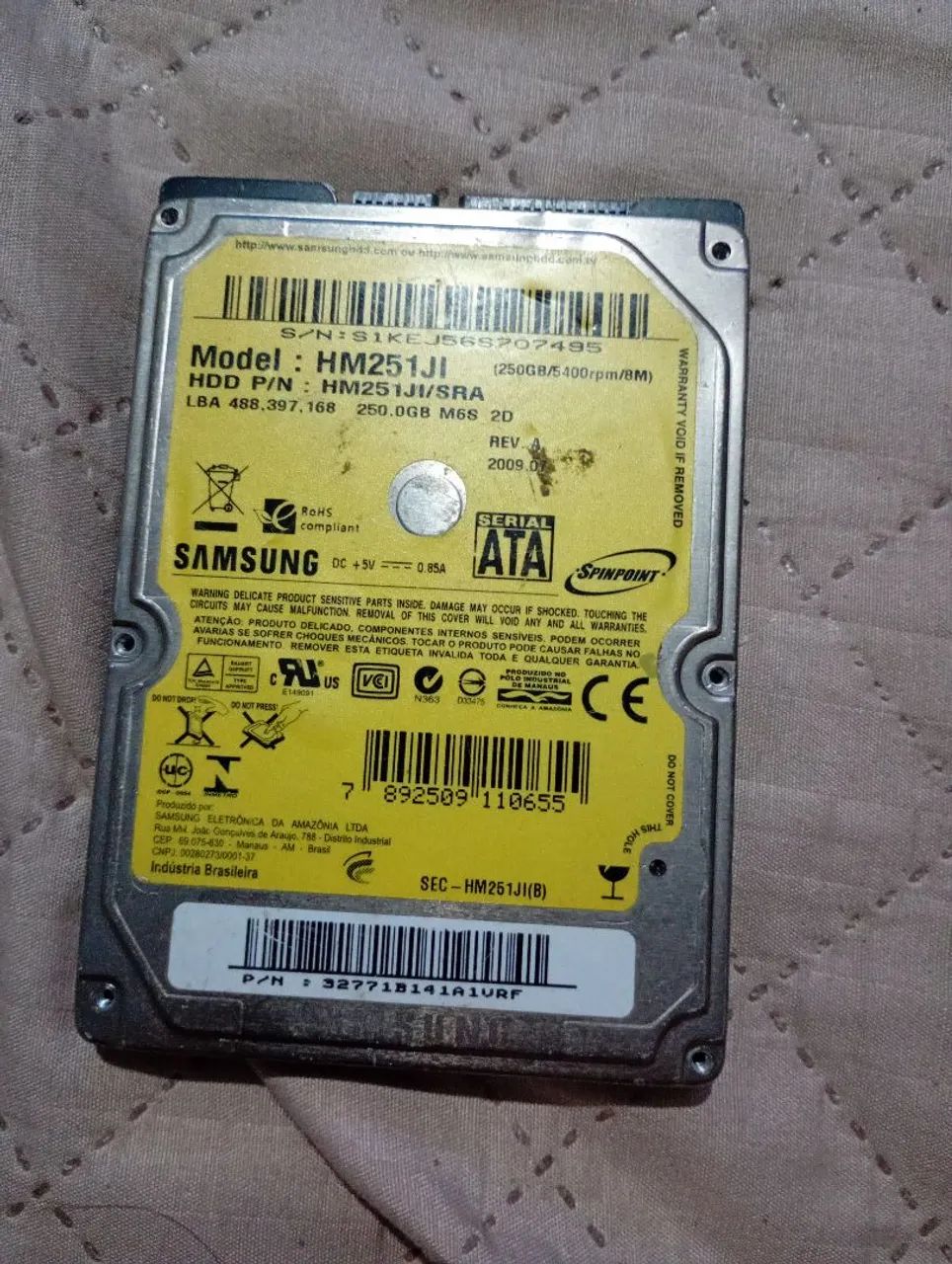 Hd de notebook e memória diversas no estado 