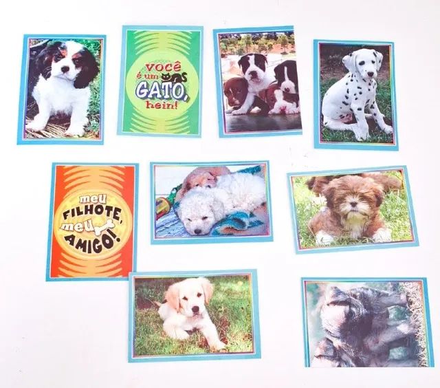 lote figurinhas filhotes cães e gatos kromo
