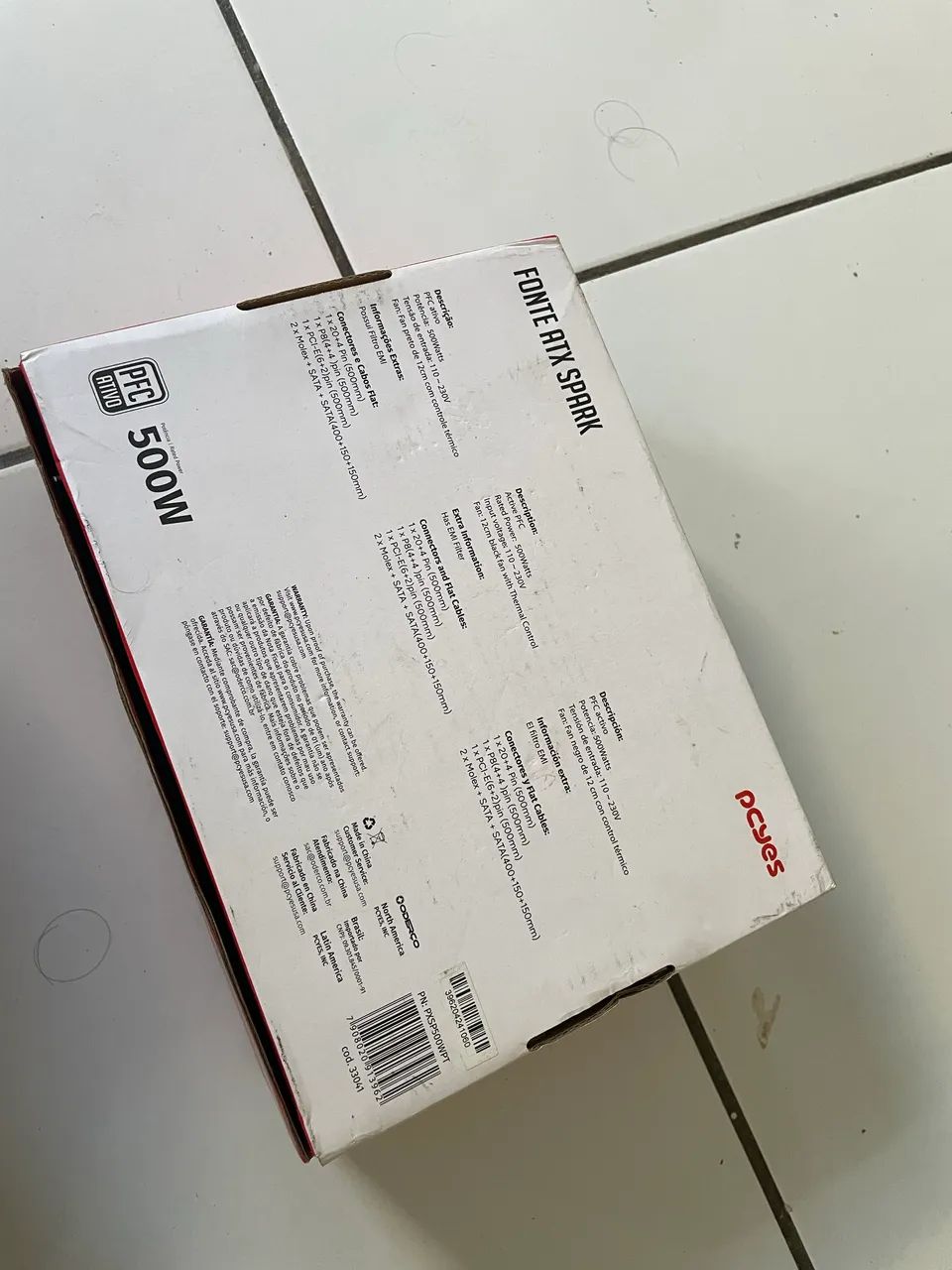 Fonte ATX Pcyes Spark 500W PFC Ativo - Nova na Caixa | Ótimo Custo-Benefício - Foto 2