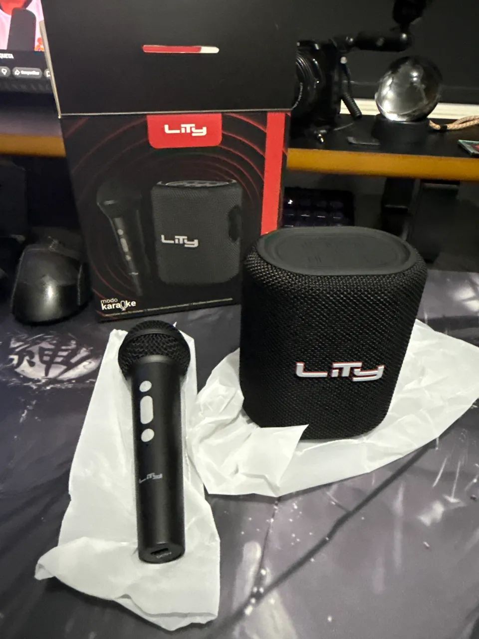 Caixa de Som Lity B14 Karaokê Bluetooth com Microfone - Foto 2