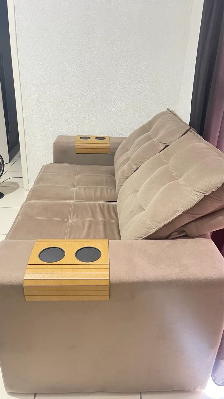 Vendo sofá retrátil/ microondas e liquidificador  - Foto 4