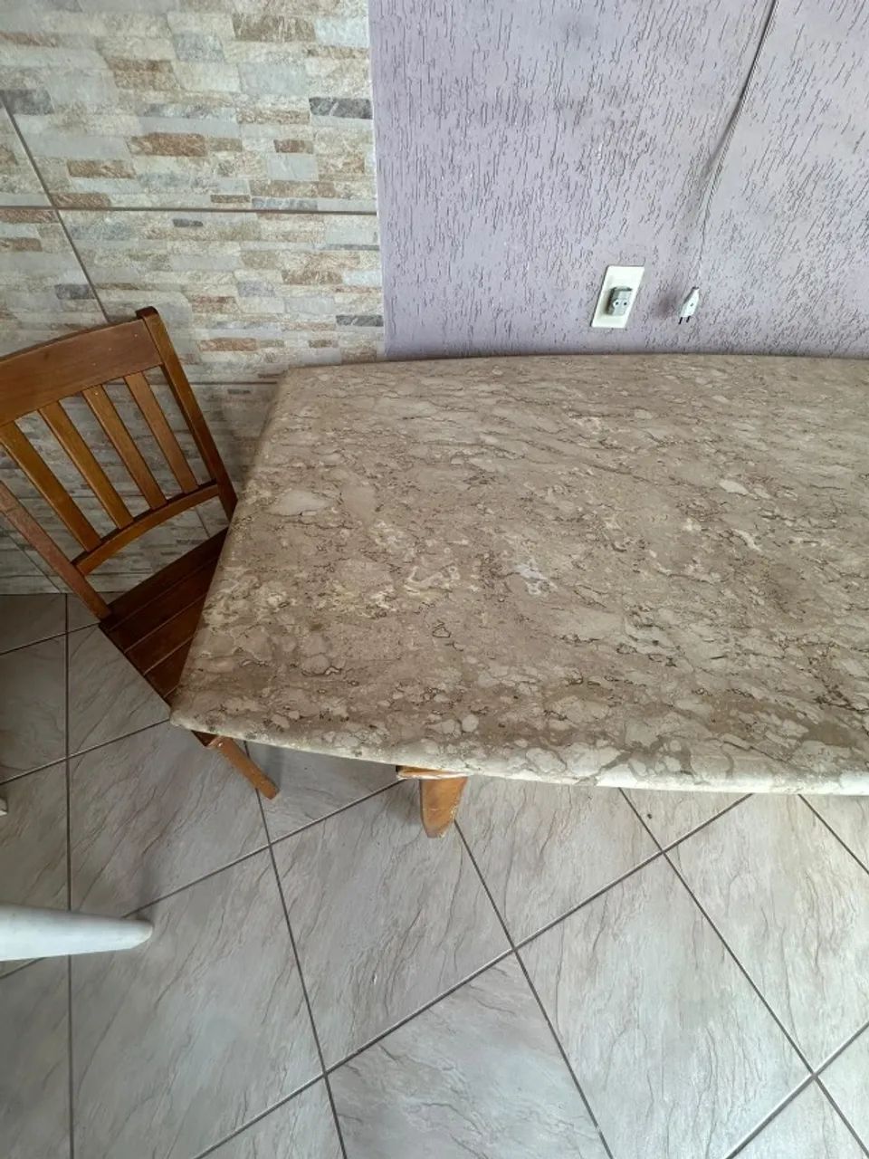 Mesa mármore marta rocha(sem cadeiras) 1,90 x 0,90 - Foto 4