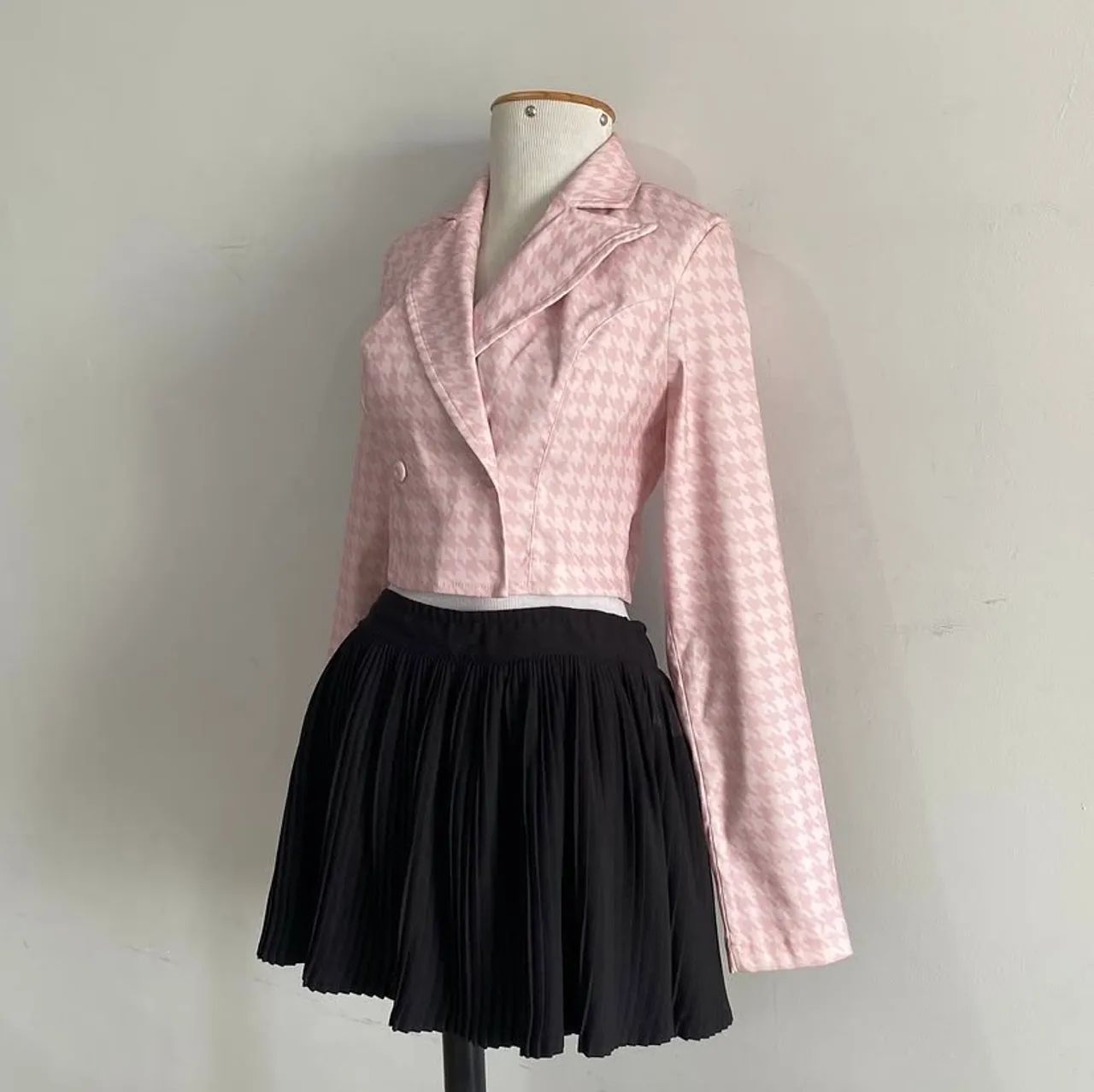 Blazer Cropped rosa - Foto 3