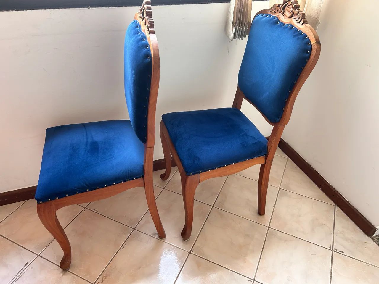 Par de Cadeiras de madeira antiga Luiz XV - Foto 4