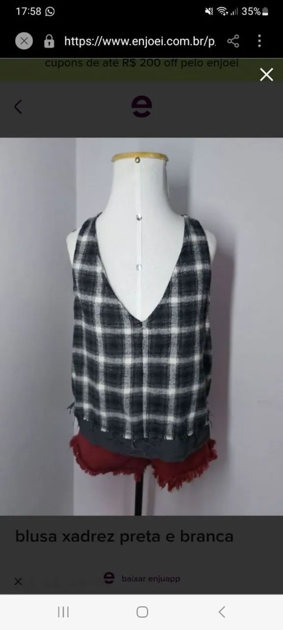 Blusa Xadrez Tidsy - Foto 4
