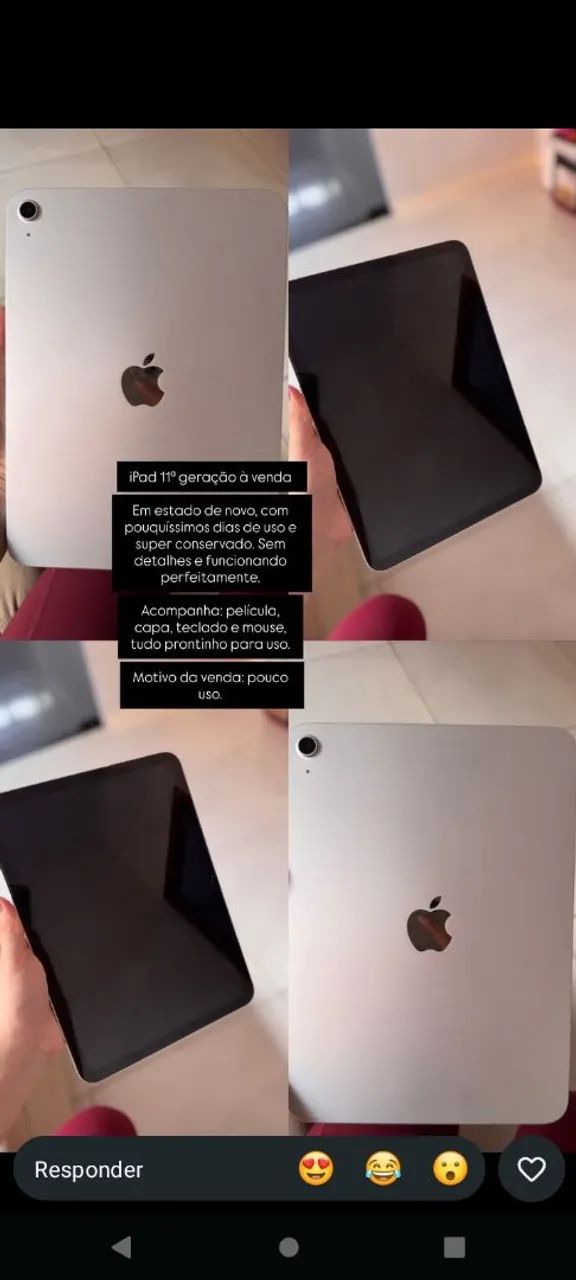 iPad 11  + capa +teclado+mouse+película e carregadot - Foto 2