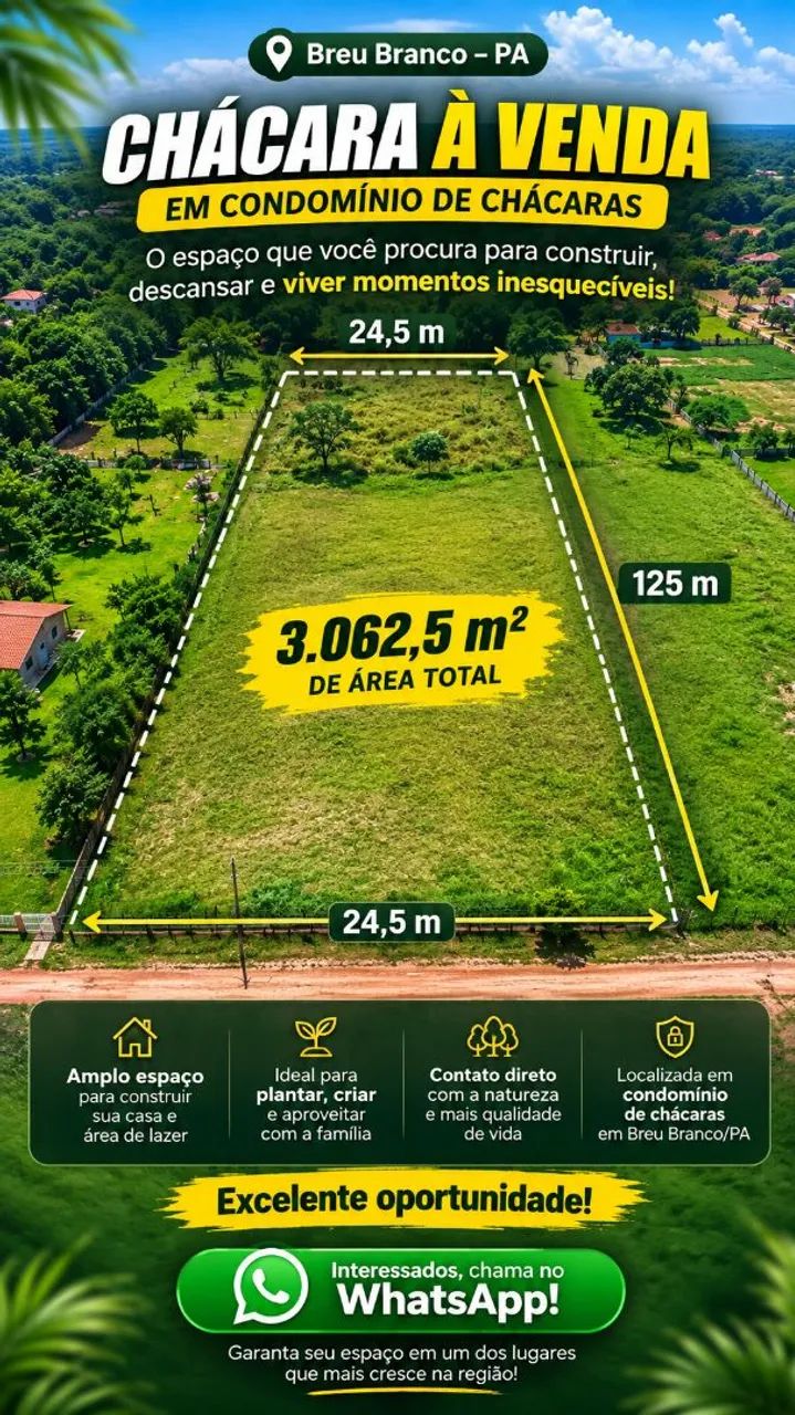 CHÁCARA À VENDA EM BREU BRANCO - PA