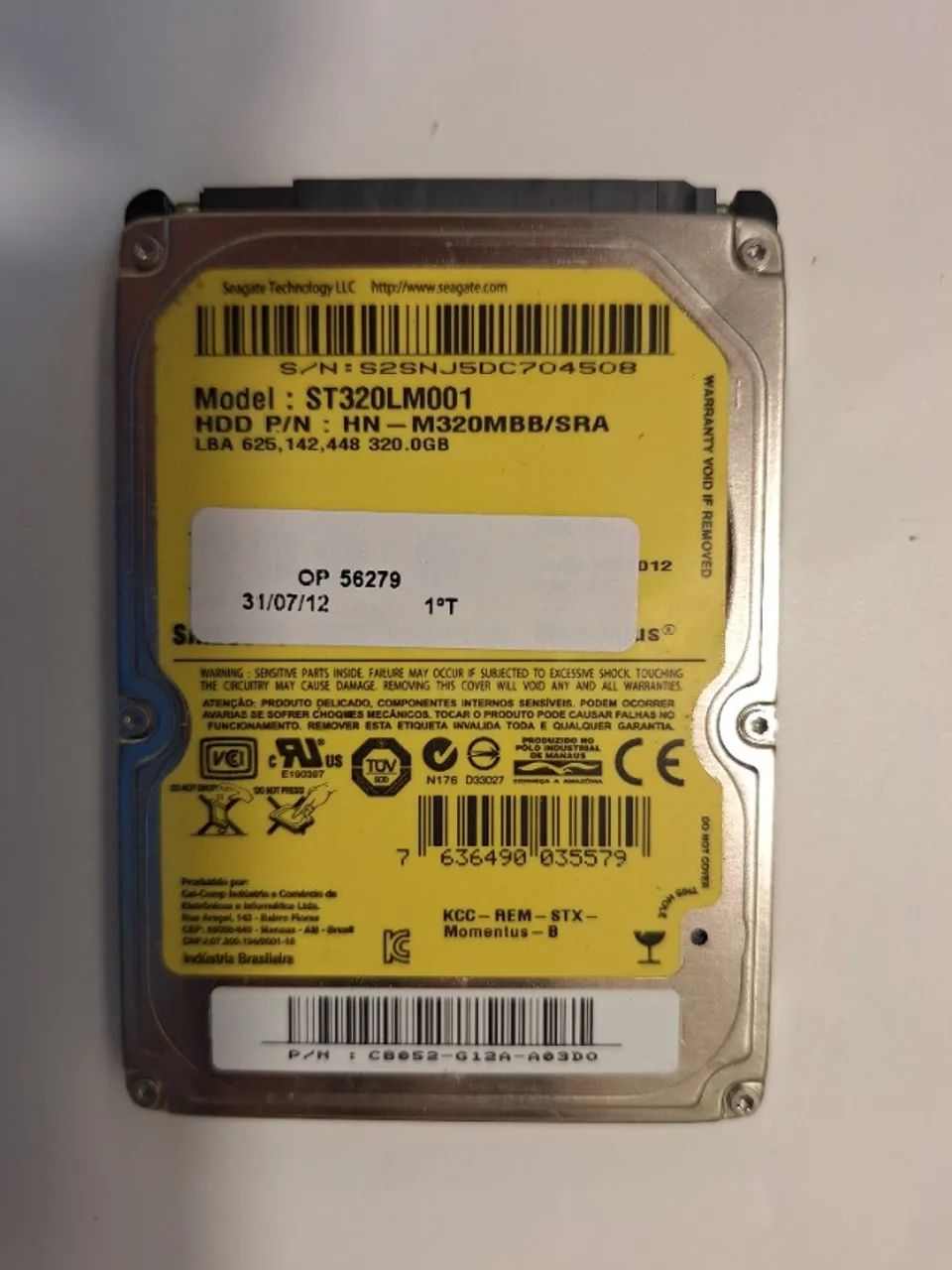 HD notebook 320gb SATA
