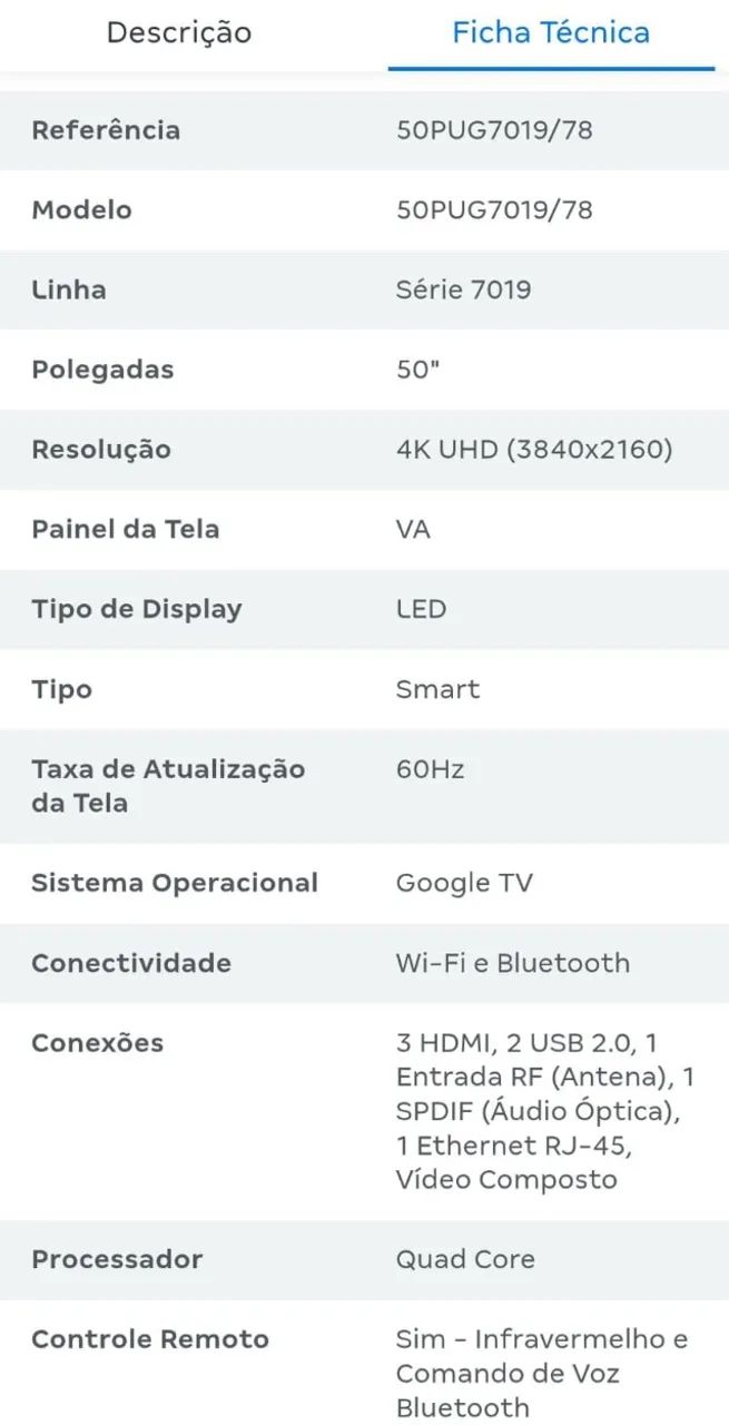 Smart TV Philips 50' com garantia - Foto 3