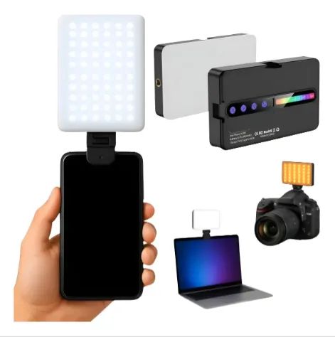 Luz De Preenchimento Portátil Para Celular Camera Rgb 6.5w 3.7v Preto Rgb - Foto 2