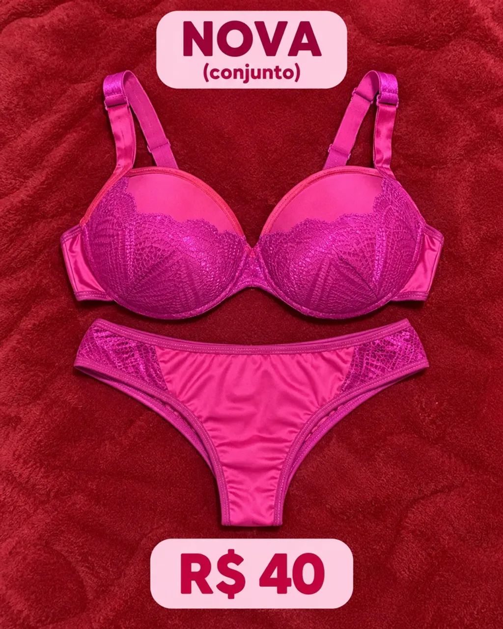 Conjunto de calcinha e sutiã, tamanho gg